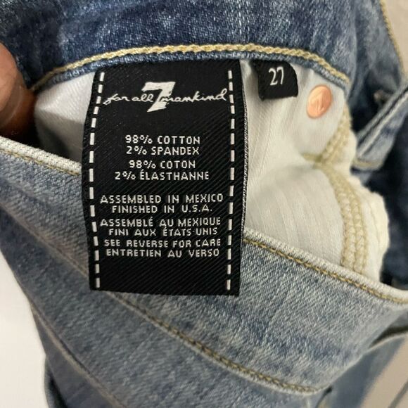 7 For All Mankind split ankle open bottom jean size 27 - Picture 3 of 7